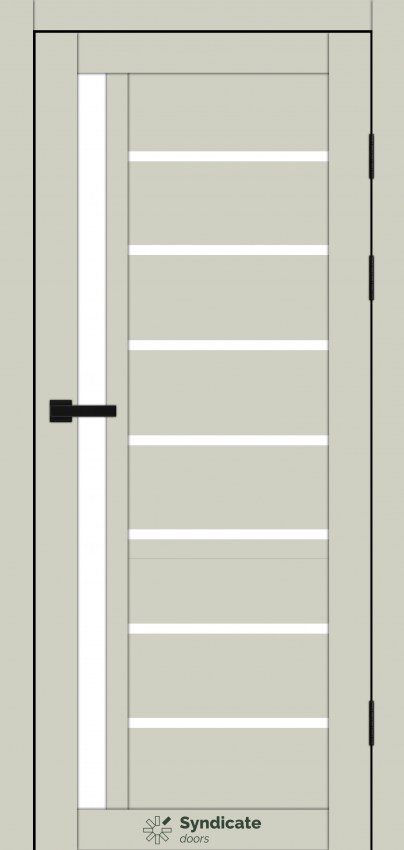 Двери Syndicat Doors PVC 101 Эмалия Лате сатиновое стекло